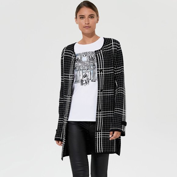 Karl Lagerfeld Paris Double Knit Cardigan Jacket - Picture 1 of 3